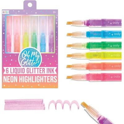 Ooly Neon Glitter Markers - 6 Stück - Mehrfarbig - Marker für Kinder Ooly Neon Glitter Markers - 6 Stück - Mehrfarbig - Marker für Kinder