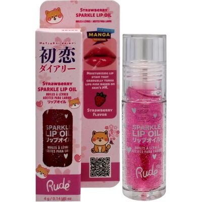 Rude Cosmetics Manga Collection Sparkle Lip Oil - Lip Glosses - Strawberry Rude Cosmetics Manga Collection Sparkle Lip Oil - Lip Glosses - Strawberry
