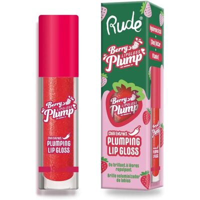 Rude Cosmetics Berry Plump Lip Gloss - Volumizing Strawberry Kiss - Lip Gloss Rude Cosmetics Berry Plump Lip Gloss - Volumizing Strawberry Kiss - Lip Gloss