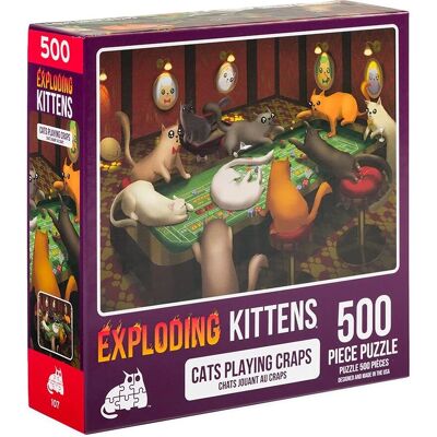 Puzzle de 500 pièces Exploding Kittens - Chats jouant aux dés - Pour adultes - Publicité Puzzle de 500 pièces Exploding Kittens - Chats jouant aux dés - Pour adultes - Publicité