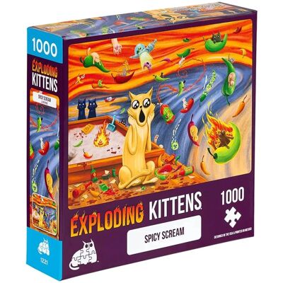 Exploding Kittens Spicy Scream 1000-Pieces Puzzle - Puzzle Exploding Kittens Spicy Scream 1000-Pieces Puzzle - Puzzle