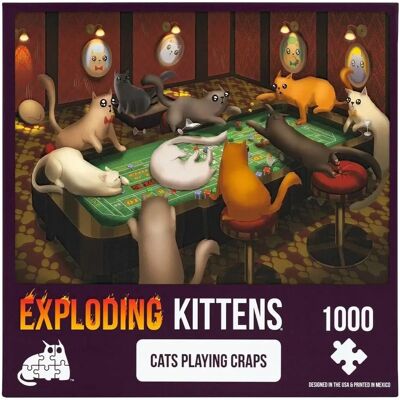 Exploding Kittens Cats Playing Craps Puzzle - 1000 Pieces Exploding Kittens Cats Playing Craps Puzzle - 1000 Pieces