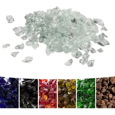 Teamson Home Getemperd Glas Gas Haard Lava Steentjes - 4 Kg - Helder Teamson Home Getemperd Glas Gas Haard Lava Steentjes - 4 Kg - Helder