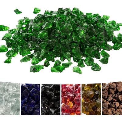 Teamson Home 4 Kg Lava Rocks for Gas Fire Pit - Green Tempered Fire Glass Teamson Home 4 Kg Lava Rocks for Gas Fire Pit - Green Tempered Fire Glass