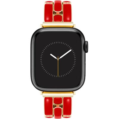 Nerezový pásek Anne Klein - Zlato/Červený pro Apple Watch - Náramek Nerezový pásek Anne Klein - Zlato/Červený pro Apple Watch - Náramek