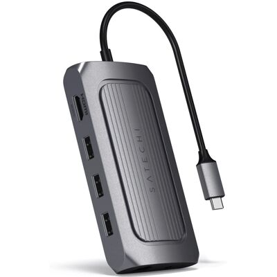 Satechi USB-C Multiport Hub - Grå - Datorstativ/Port Replikator Satechi USB-C Multiport Hub - Grå - Datorstativ/Port Replikator