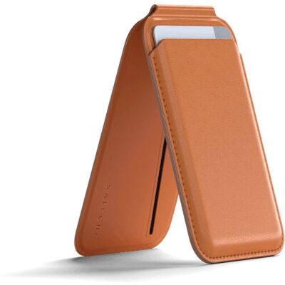 Satechi Portefeuille en Cuir Végétalien Orange avec Support - Publicité Satechi Portefeuille en Cuir Végétalien Orange avec Support - Publicité