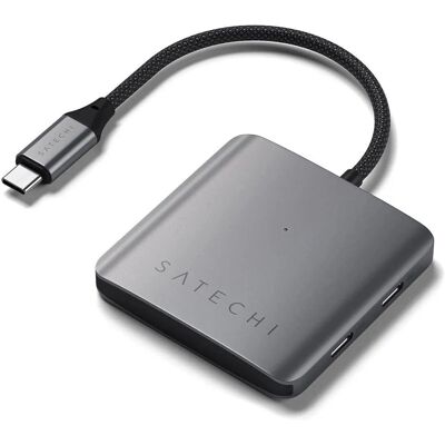 Satechi 4-Port USB-C Hub with PD - Grey Satechi 4-Port USB-C Hub with PD - Grey