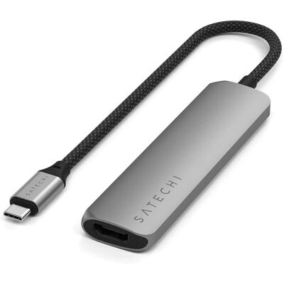 Satechi Space Grey 4-en-1 USB-C Hub 4K HDMI Power 100W Satechi Space Grey 4-en-1 USB-C Hub 4K HDMI Power 100W