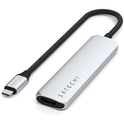 Satechi Hub USB-C Argent - Multiport 4-en-1 4K, 100W PD Satechi Hub USB-C Argent - Multiport 4-en-1 4K, 100W PD