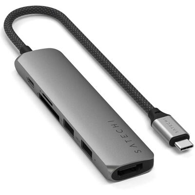 Satechi Grey USB-C Multiport Hub - 6-in-1, 4K HDMI, 100W PD Satechi Grey USB-C Multiport Hub - 6-in-1, 4K HDMI, 100W PD