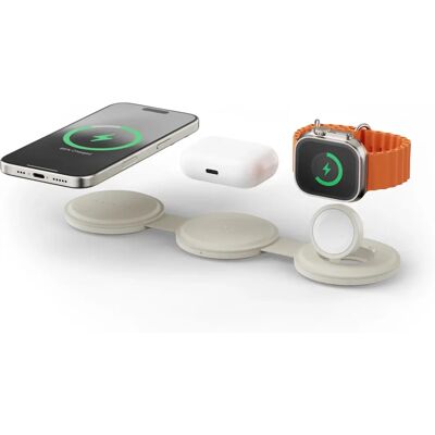 Satechi OntheGo 3-in-1 Cuffia, Smartphone, Smartwatch Bianco USB Caricabatterie Wireless Ricarica rapida Uso interno Satechi OntheGo 3-in-1 Cuffia, Smartphone, Smartwatch Bianco USB Caricabatterie Wireless Ricarica rapida Uso interno