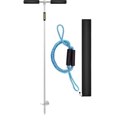 Ancres de Sable en Acier Inoxydable Succebuy - 36", Poignée Détachable, Ligne Bungee, Plage & Banc de Sable - Publicité Ancres de Sable en Acier Inoxydable Succebuy - 36", Poignée Détachable, Ligne Bungee, Plage & Banc de Sable - Publicité