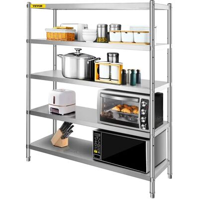 Étagère en Acier Inoxydable Vevor 5 Niveaux - Résistante et Spacieuse - Publicité Étagère en Acier Inoxydable Vevor 5 Niveaux - Résistante et Spacieuse - Publicité