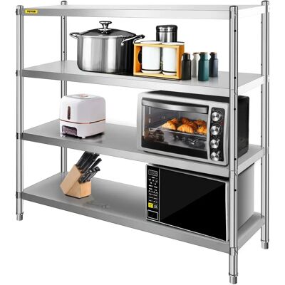 Vevor Stainless Steel Shelving Unit - Adjustable, 4 Tiers - 1320 lbs Capacity Vevor Stainless Steel Shelving Unit - Adjustable, 4 Tiers - 1320 lbs Capacity
