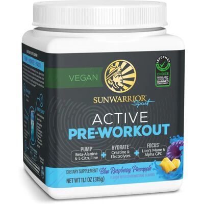 Sunwarrior Blue Raspberry Pineapple Active Pre-Workout - Pre-Workout Powder Sunwarrior Blue Raspberry Pineapple Active Pre-Workout - Pre-Workout Powder