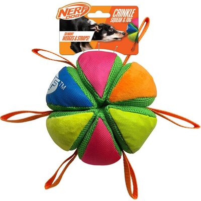 Nerf - Dog Plush Squeak and Crunch Wedge Ball - Toy Nerf - Dog Plush Squeak and Crunch Wedge Ball - Toy