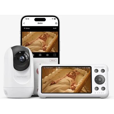 Baby monitor Momcozy - Bianco - Schermo HD da 5" - Sensore di temperatura Baby monitor Momcozy - Bianco - Schermo HD da 5" - Sensore di temperatura