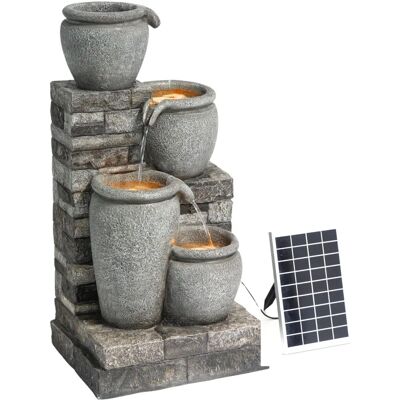 Teamson Home - Fontana Solare Grigia - Decorazione Esterni 4 Livelli Teamson Home - Fontana Solare Grigia - Decorazione Esterni 4 Livelli