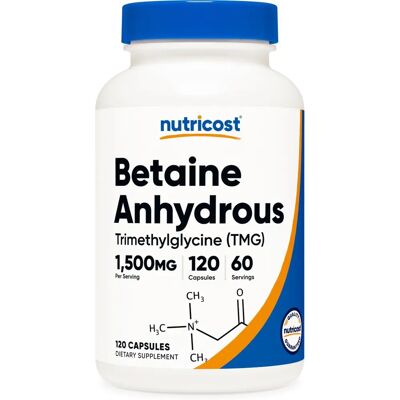 Nutricost Betaine Anhydrous Capsules - 1500 Mg - 120 Count Nutricost Betaine Anhydrous Capsules - 1500 Mg - 120 Count