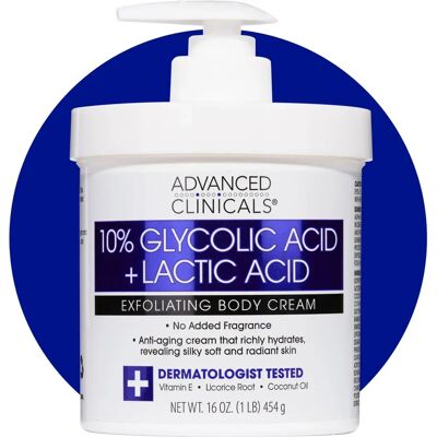 Advanced Clinicals Glycolic Acid Lactic Acid Body Cream - Body Type Advanced Clinicals Glycolic Acid Lactic Acid Body Cream - Body Type