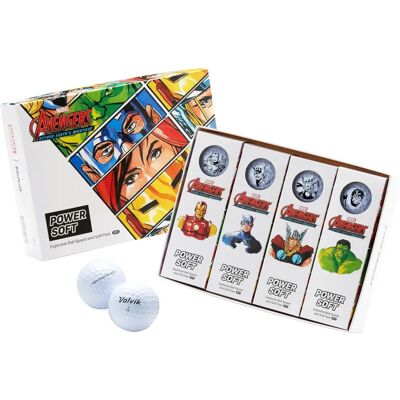 Volvik Power Soft Marvel Avengers Golf Balls - White Volvik Power Soft Marvel Avengers Golf Balls - White