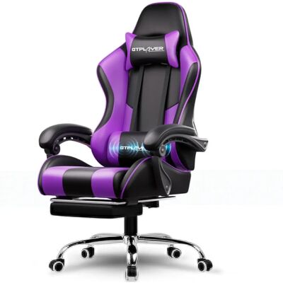Chaise de Bureau Gaming GTPLAYER Ergonomique - Massage, Repose-pieds, Coussins Lombaire & Tête - Publicité Chaise de Bureau Gaming GTPLAYER Ergonomique - Massage, Repose-pieds, Coussins Lombaire & Tête - Publicité