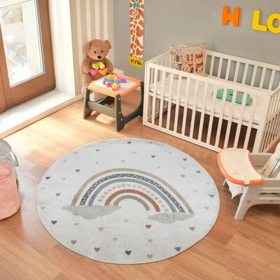 Tapis Livabliss RAINI-BOW Multicolore/Orange 160cm - Tapis pour Enfants Tapis Livabliss RAINI-BOW Multicolore/Orange 160cm - Tapis pour Enfants