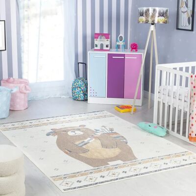 Livabliss Children's Washable Machine Carpet - Beige/Brown - Childrens Carpet Livabliss Children's Washable Machine Carpet - Beige/Brown - Childrens Carpet