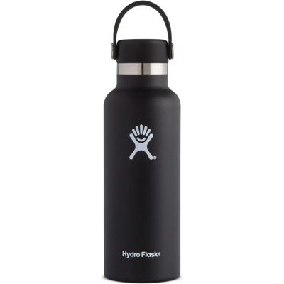 Hydro Flask Schwarze 18oz Isolierte Flasche mit weitem Mund Hydro Flask Schwarze 18oz Isolierte Flasche mit weitem Mund