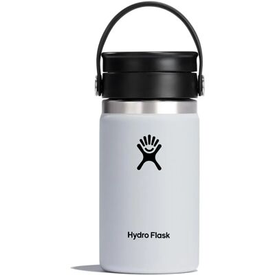 Hydro Flask Hvit 12oz Bred Munn Vakuum Isolert Kaffeeflaske - Reisekrus Hydro Flask Hvit 12oz Bred Munn Vakuum Isolert Kaffeeflaske - Reisekrus
