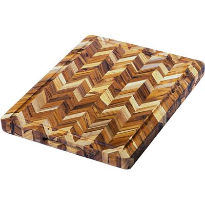 TEAKHAUS Th321 - FSC Teak Holz Rechteckiges Schneidebrett TEAKHAUS Th321 - FSC Teak Holz Rechteckiges Schneidebrett
