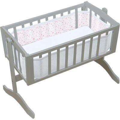 Baby Mesh Crib Liner - Pink Stars - Breathable, Safety, Adjustable Baby Mesh Crib Liner - Pink Stars - Breathable, Safety, Adjustable