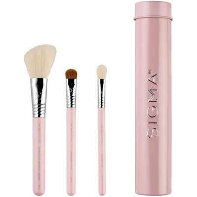 Set di Pennelli Essential Trio Rosa Chiaro di Sigma - Kit di Trucco Set di Pennelli Essential Trio Rosa Chiaro di Sigma - Kit di Trucco