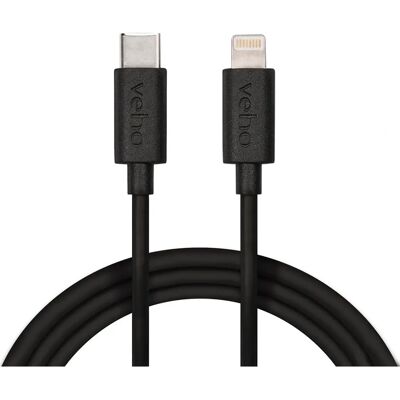 Câble Lightning Veho VCL-005-MFI-C-1M - USB-C, 1 m, Noir - Publicité Câble Lightning Veho VCL-005-MFI-C-1M - USB-C, 1 m, Noir - Publicité
