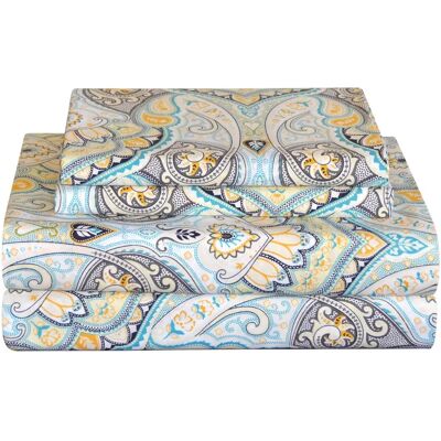 Conjunto de Roupa de Cama Queen em Percale de Algodão Pointehaven Conjunto de Roupa de Cama Queen em Percale de Algodão Pointehaven