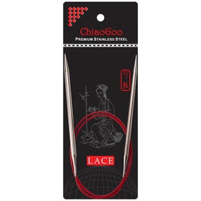 Aguja de Tejer Circular Chiaogoo - 8/5mm Acero Inoxidable, Plateado, Rojo - Aguja de Tejer Aguja de Tejer Circular Chiaogoo - 8/5mm Acero Inoxidable, Plateado, Rojo - Aguja de Tejer