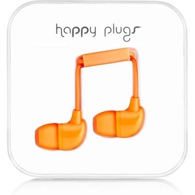 Casque In-Ear Happy Plugs - Stéréo, Câblé, Orange - Publicité Casque In-Ear Happy Plugs - Stéréo, Câblé, Orange - Publicité
