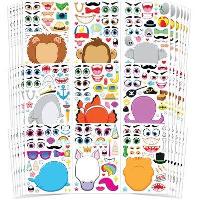 JOYIN 10855 - Multicolor - 36 peças - Conjunto de adesivos com tema de animais JOYIN 10855 - Multicolor - 36 peças - Conjunto de adesivos com tema de animais