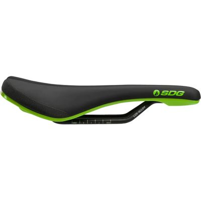 Selle de vélo SDG Bel Air 3.0 Lux-Alloy - Noir/Vert - 140mm de large - Publicité Selle de vélo SDG Bel Air 3.0 Lux-Alloy - Noir/Vert - 140mm de large - Publicité