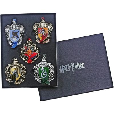 Noble Collection 5-pack julgranspynt Harry Potter - Hogwarts vapen och husens emblem Noble Collection 5-pack julgranspynt Harry Potter - Hogwarts vapen och husens emblem