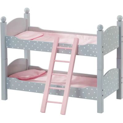 Teamson Kids Petit Monde d'Olivia Lit de poupée à pois roses en bois - Type de poupée Teamson Kids Petit Monde d'Olivia Lit de poupée à pois roses en bois - Type de poupée