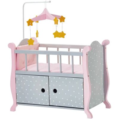 Berceau poupée à pois rose et gris d'Olivia's Little World - Berceau poupée Berceau poupée à pois rose et gris d'Olivia's Little World - Berceau poupée