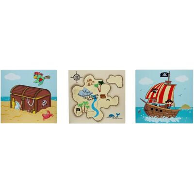 Arte murale pirata per bambini - Set di 3 - Multicolore - Decorazione cameretta Arte murale pirata per bambini - Set di 3 - Multicolore - Decorazione cameretta