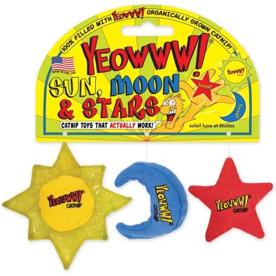 Yeowww! Jouet en herbe à chat Sun Moon and Stars - Coton Durable - Publicité Yeowww! Jouet en herbe à chat Sun Moon and Stars - Coton Durable - Publicité