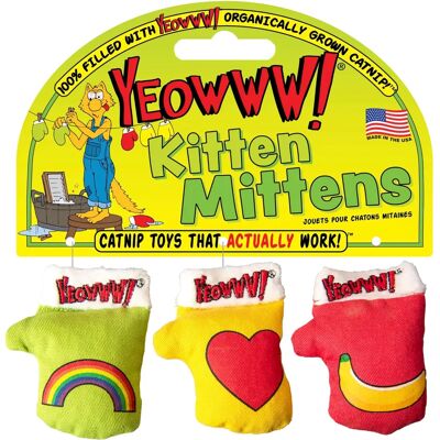 Yeowww! Gants pour Chatons - Lot de 3 Jouets à Herbe à Chatouiller - Publicité Yeowww! Gants pour Chatons - Lot de 3 Jouets à Herbe à Chatouiller - Publicité