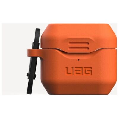 Coque en silicone noir UAG pour AirPods - Robuste et antimicrobien - Publicité Coque en silicone noir UAG pour AirPods - Robuste et antimicrobien - Publicité