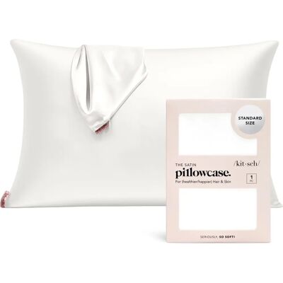 Kitsch Ivory Satin Pillowcase - Standard Size Kitsch Ivory Satin Pillowcase - Standard Size