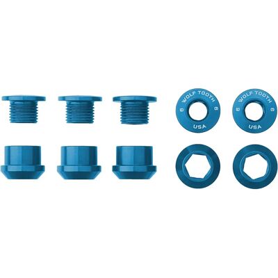 Viti e dadi per corona Wolf Tooth 1X - Blu - Confezione da 5 - Ricambio bici Viti e dadi per corona Wolf Tooth 1X - Blu - Confezione da 5 - Ricambio bici