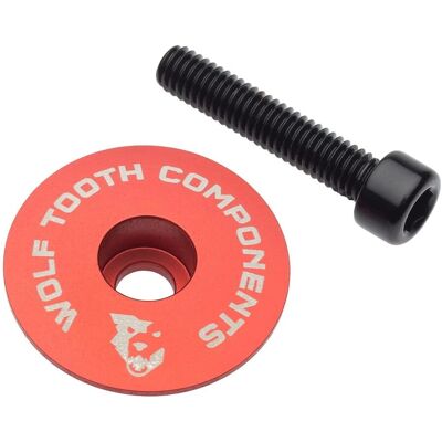 Wolf Tooth Ultralight Stem Cap and Bolt - Red - Stem Cap and Bolt Wolf Tooth Ultralight Stem Cap and Bolt - Red - Stem Cap and Bolt